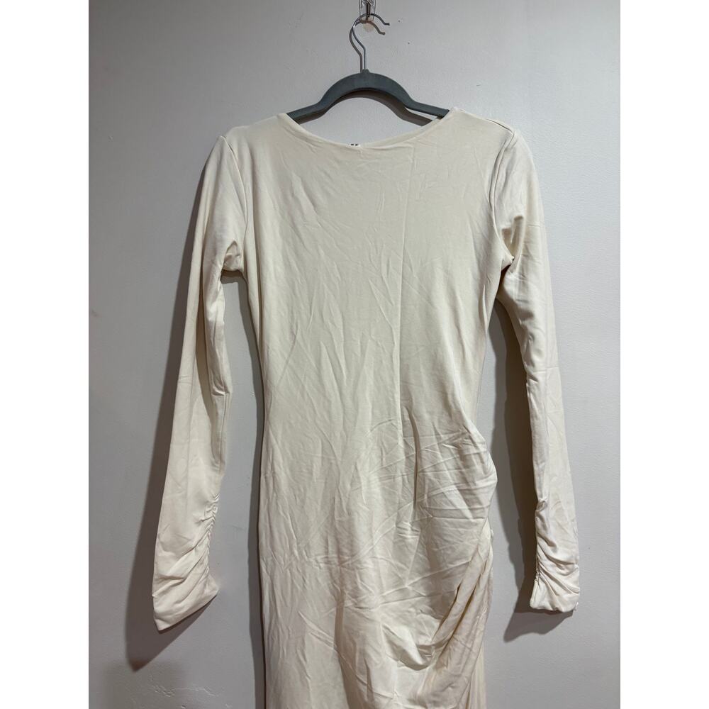 NWT Oh Polly Regine Modal Ruched Backless Maxi Dress Ivory Women's Size Medium - Picture 3 of 8
